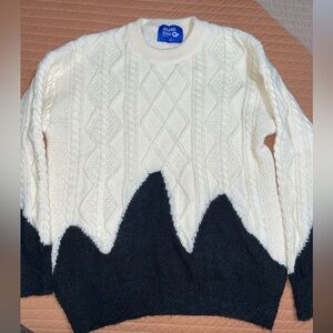 Aelfric Eden White and Black Crew Neck Sweater
